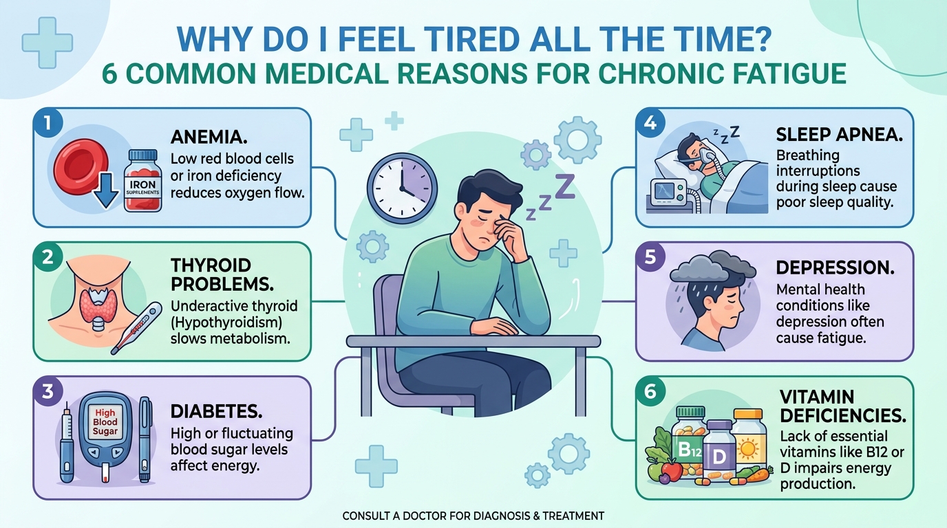 Why Do I Feel Tired All the Time? 6 Common Medical Reasons for Chronic Fatigue